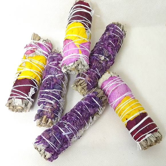 ✨SALE White Lavender Smudge & Rose Petal Sage Set - Picture 2 of 4